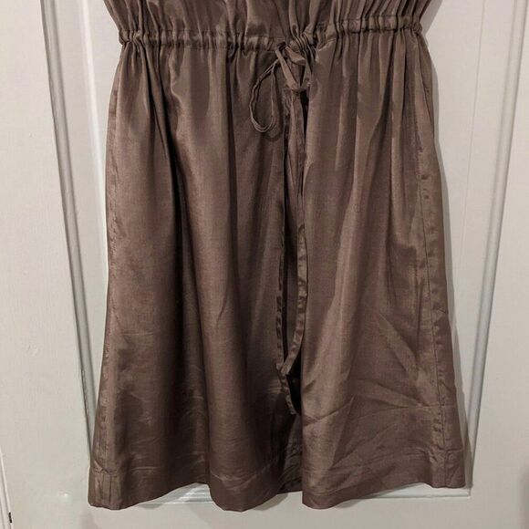 French Connection 100% Silk Bronze Sequined Cocktail Mini Dress, Sz. 6 / 8 - Picture 6 of 8